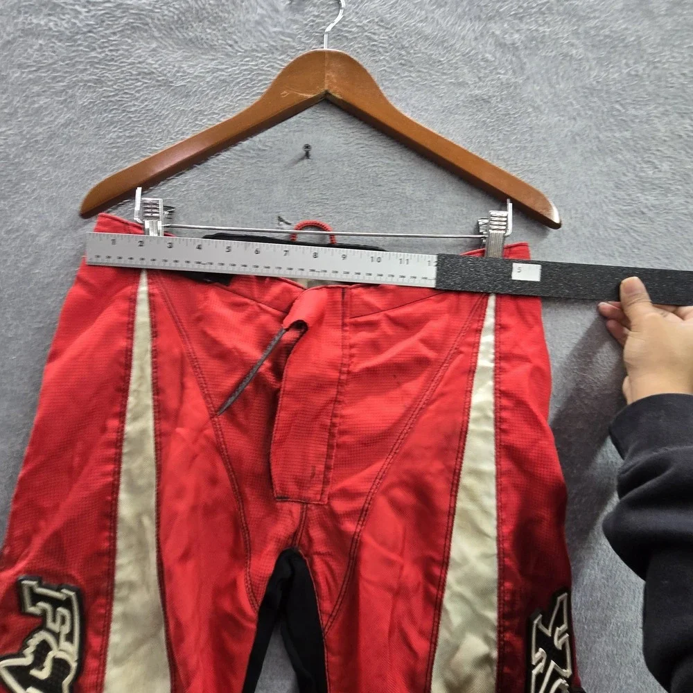 Fox Racing Men Motocross Pants 32 Red 180 Dirt Bike Colorblock Logo Y2K READ